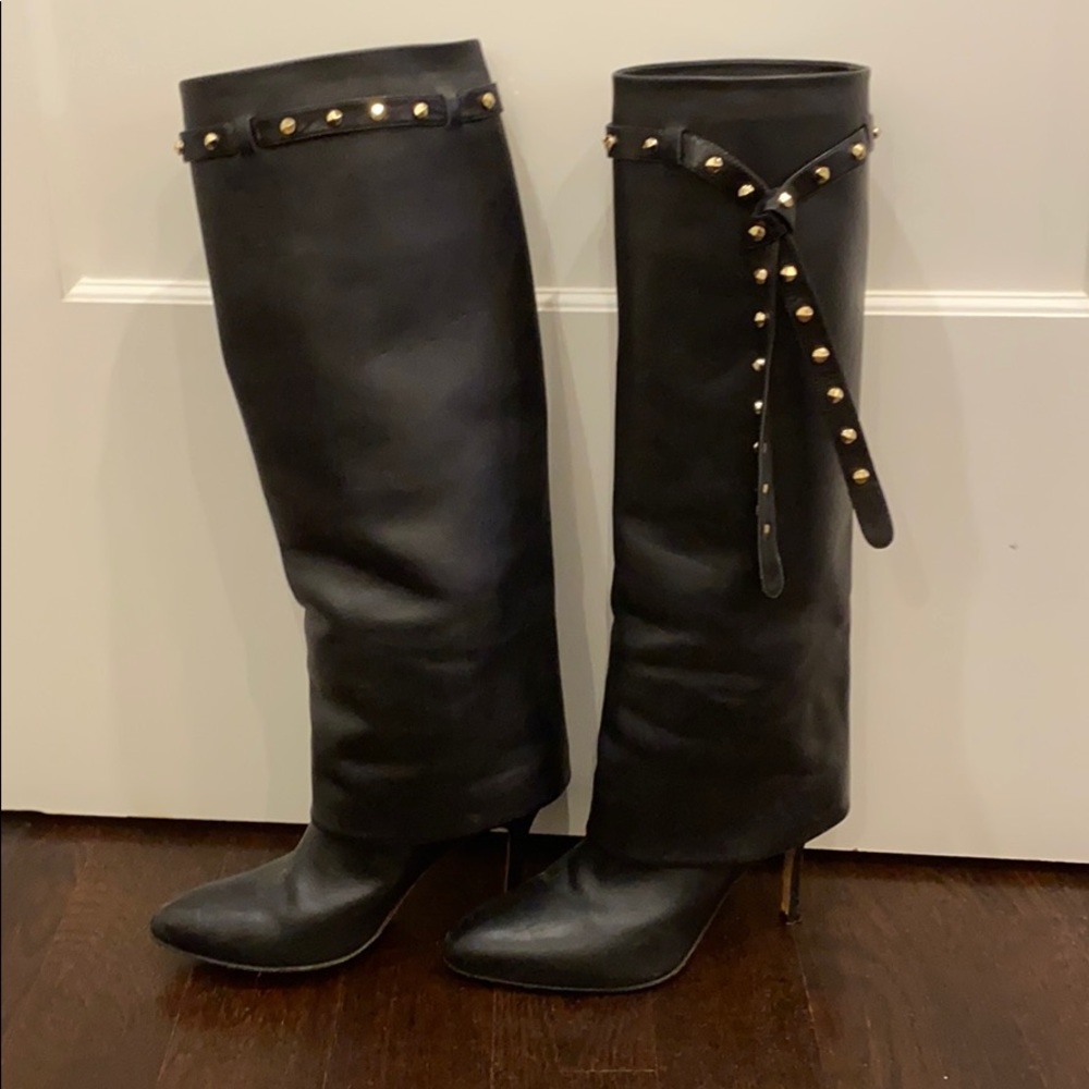 VALENTINO BLACK LEATHER BOOTS size 7